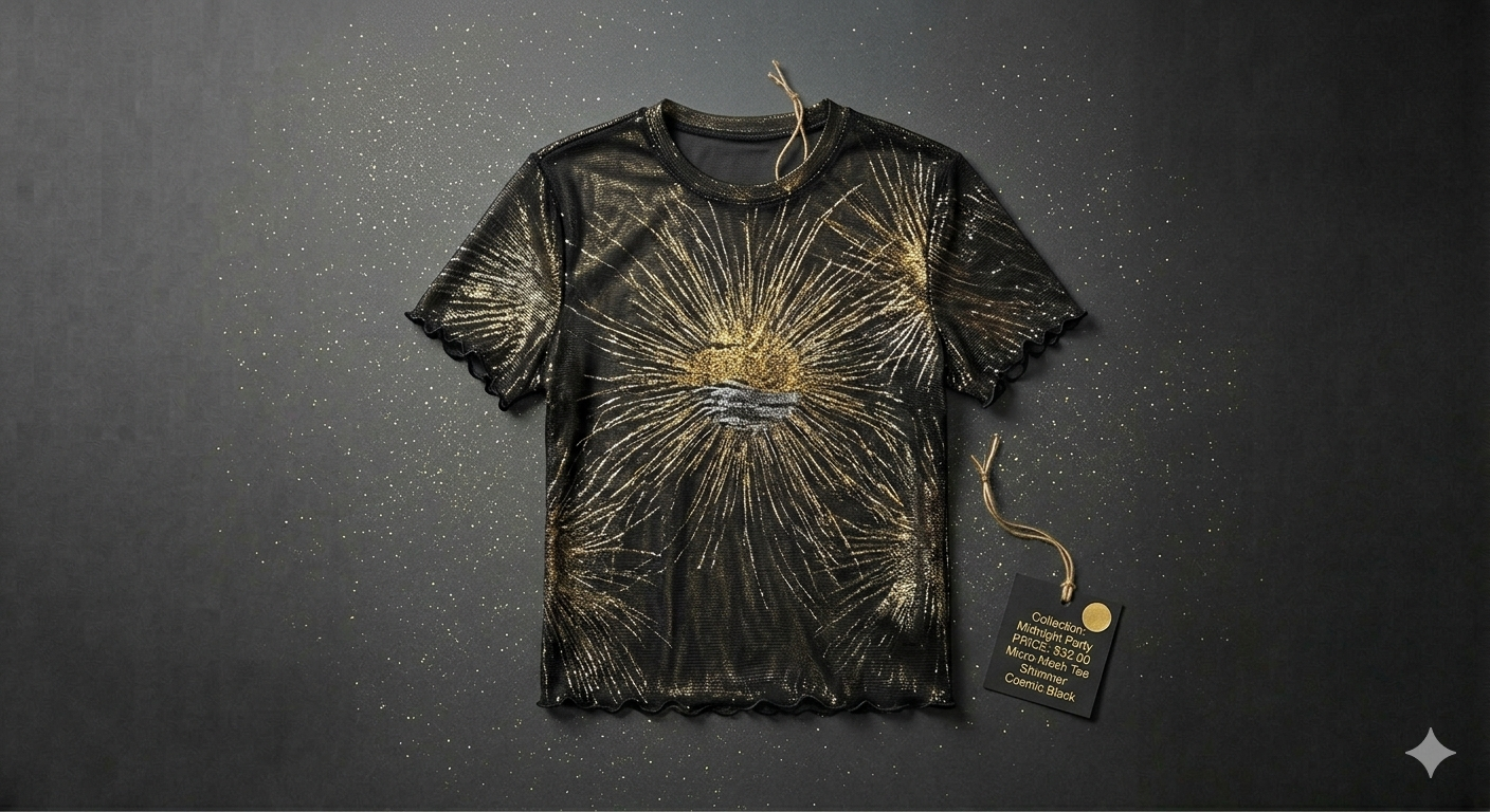 Shimmer Mesh Micro Tee