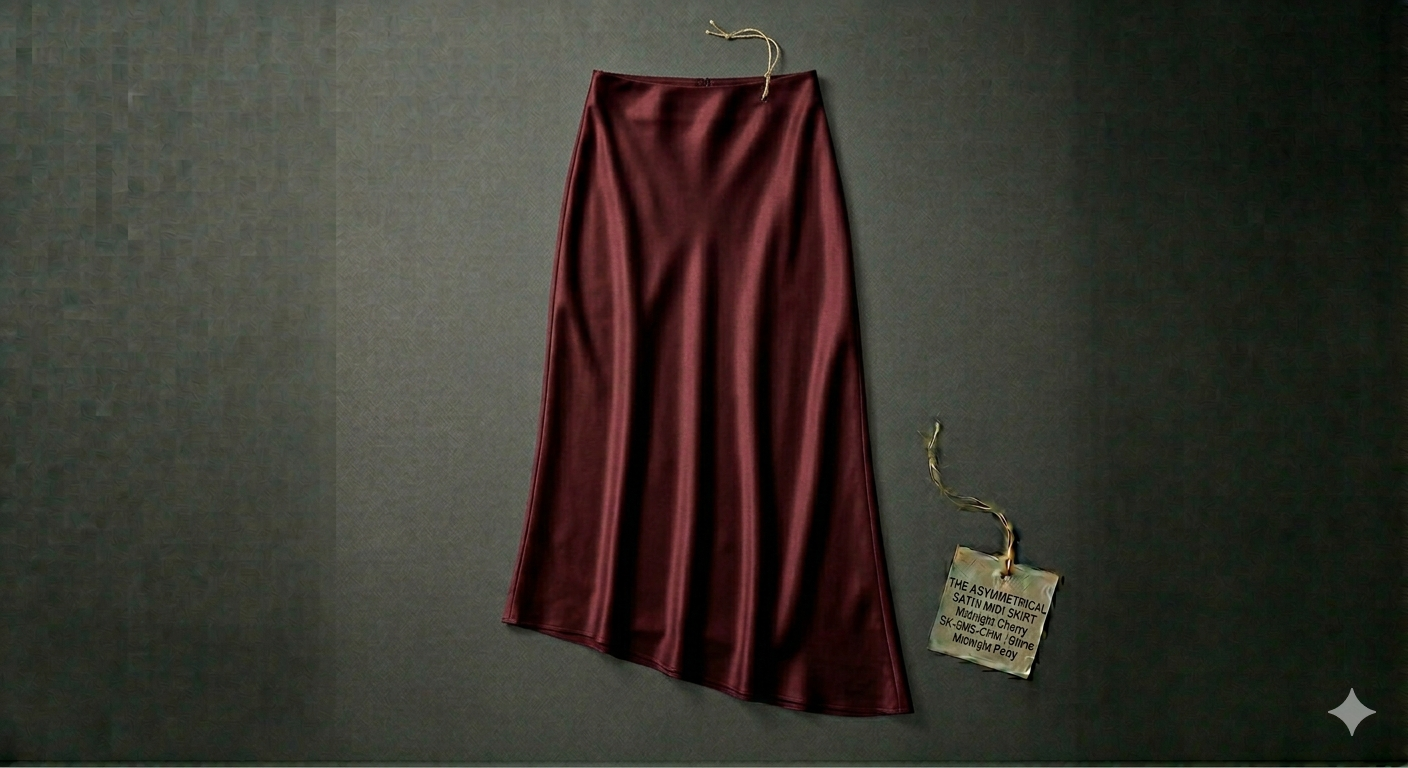 The Asymmetrical Satin Midi Skirt