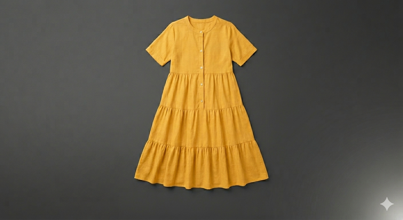 The Relaxed Tiered Midi Dress